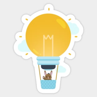 Lightbulb Hot Air Balloon Sticker